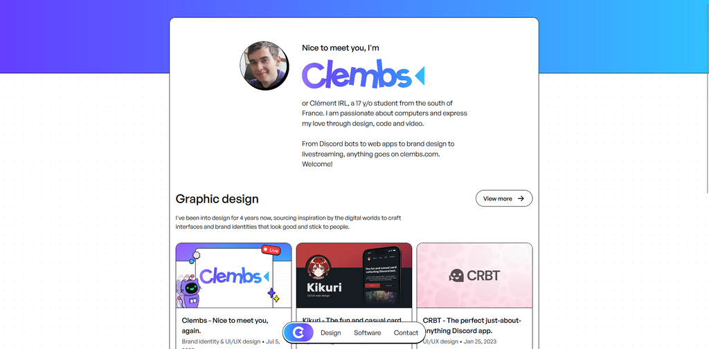 Desktop screenshot of the website landing page